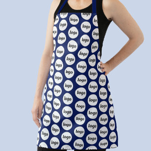 Einfaches Logo-Muster für Werbemaßnahmen Navy Blue Schürze
