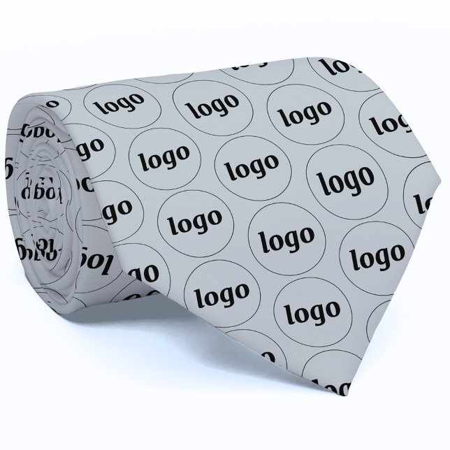 Einfaches Logo-Muster Geschäftsschlips Krawatte (Powder blue logo pattern promotional business branding neck tie)