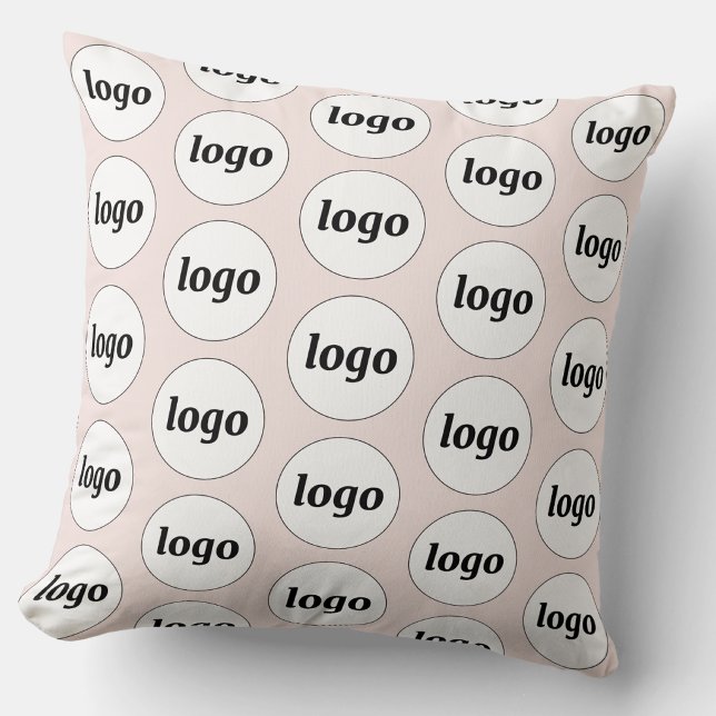 Einfaches Logo-Muster Rosa Kissen (Logo pattern business promotional throw pillow)