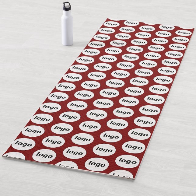 Einfaches Logo-Muster Werbeaktion dunkelrot Yogamatte (Simple logo pattern business branding promotional yoga mat)