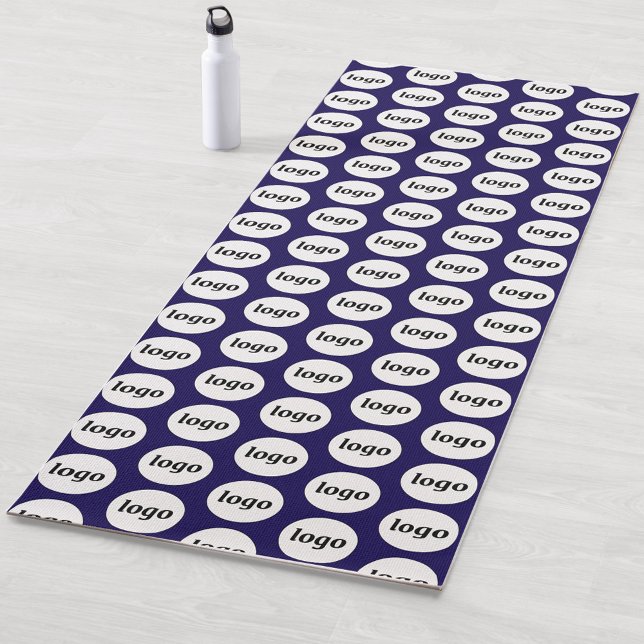 Einfaches Logo-Muster Werbeaktion Navy Blue Yogamatte (Simple logo pattern business branding promotional yoga mat)
