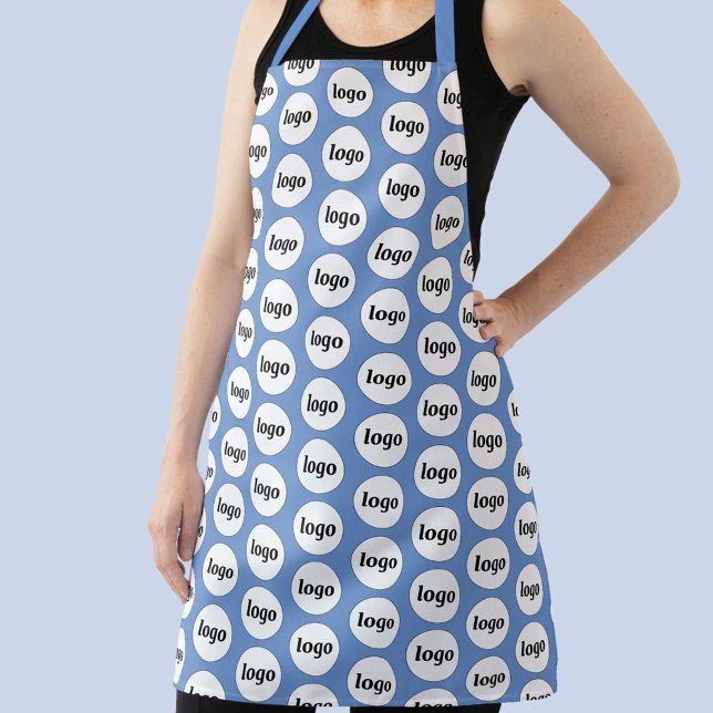 Einfaches Logo-Muster Werbeblau Schürze (Logo pattern professional business promotional branding apron)