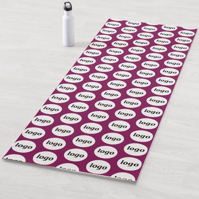 Einfaches Logo Muster Werbewein Yogamatte (Simple logo pattern business branding promotional yoga mat)