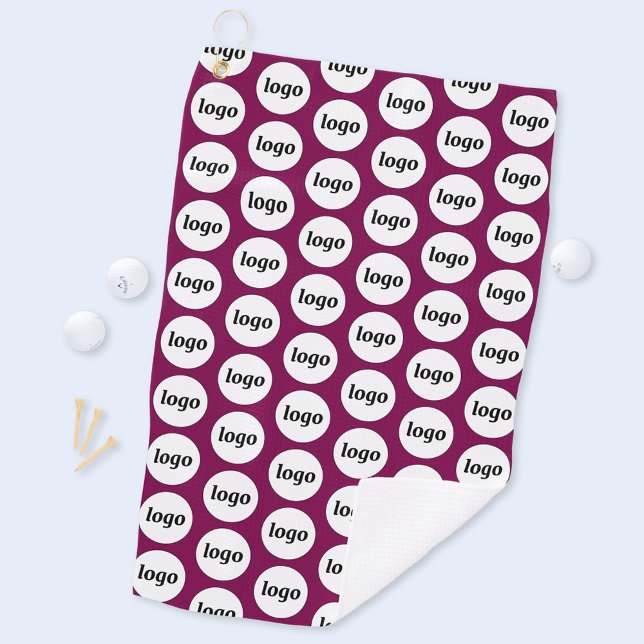 Einfaches Logo-Muster Werbezeitschrift für Unterne Golfhandtuch (Simple logo pattern business promotional golf towel in magenta cherry pink)