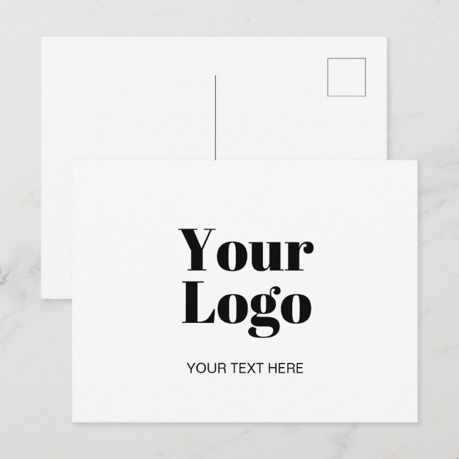 Einfaches Logo- oder Bild-Upload Template & Benutz Postkarte (Vorne/Hinten)