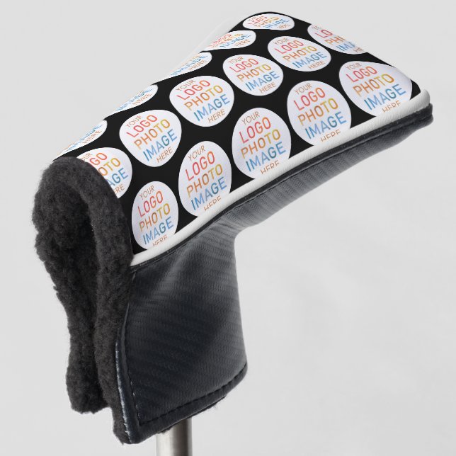 Einfaches Logo oder Foto-Wiederholungsmuster Golf Headcover (3/4 Vorderseite)