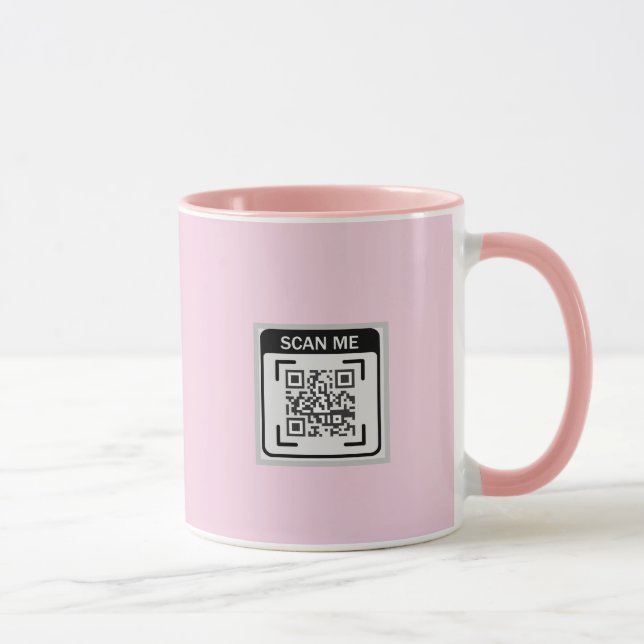 Einfaches Logo QR-Code Geschäft Rosa Tasse (Rechts)