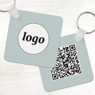 Einfaches Logo QR-Code Geschäft Schlüsselanhänger