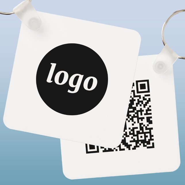 Einfaches Logo QR-Code Geschäft Schlüsselanhänger (Simple logo with QR code promotional business keyring keychain)
