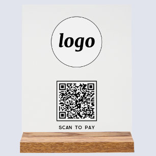 Einfaches Logo QR-Code-Scan zum Bezahlen Geschäft Acrylschild