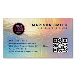 Einfaches Logo und QR Code Business Card Magnet
