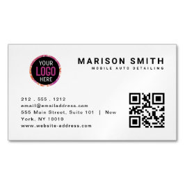 Einfaches Logo und QR Code Business Card Magnet