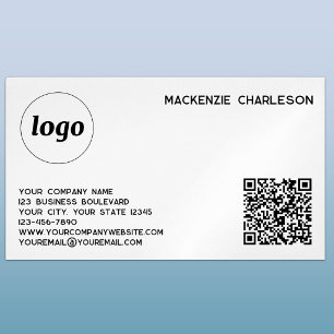 Einfaches Logo und QR-Code Magnetische Visitenkarte