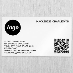 Einfaches Logo und QR-Code Magnetische Visitenkarte