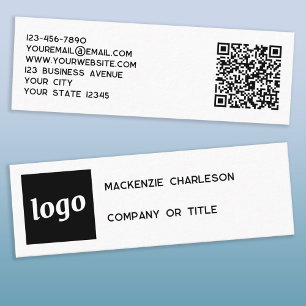 Einfaches Logo und QR-Code Mini Visitenkarte
