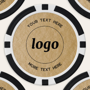 Einfaches Logo und Text Business-Promotion Gold Pokerchips