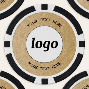 Einfaches Logo und Text Business-Promotion Gold Pokerchips