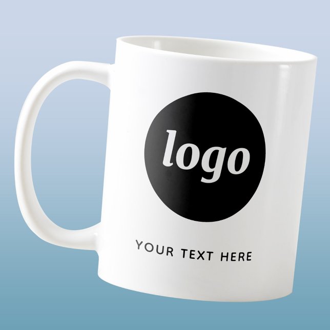 Einfaches Logo und Text Geschäft Kaffeetasse (Simple logo with text promotional business coffee mug)