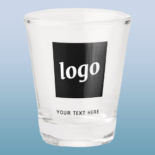 Einfaches Logo und Text Geschäft Schnapsglas