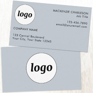Einfaches Logo und Text Puderblau Visitenkarte