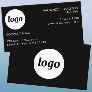 Einfaches Logo und Text Schwarz Visitenkarte