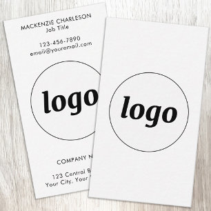 Einfaches Logo und Text vertikal Visitenkarte