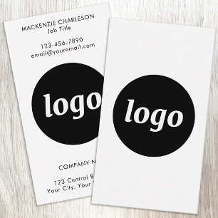 Einfaches Logo und vertikaler Text Visitenkarte