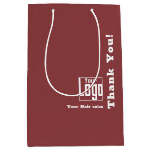 Einfaches Logo Vielen Dank! Burgundy White Hair Sa Mittlere Geschenktüte