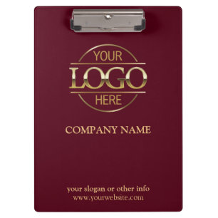 Einfaches Logo von Burgundy Red Custom Company Klemmbrett