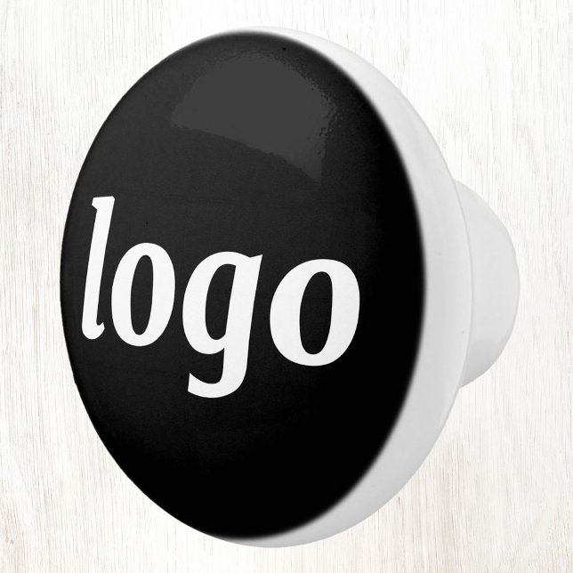 Einfaches Logo-WerbeBranding Keramikknauf (Simple logo business branding promotional ceramic door pull or knob)