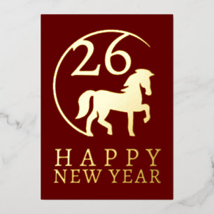 Einfaches Lunar New Year Goldenes Horn von Locarno Folien Feiertagskarte