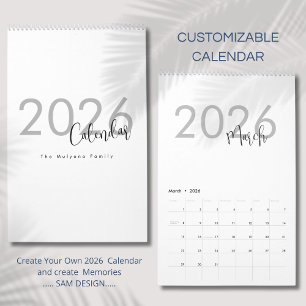 Einfaches Luxus-Design-Kalender Kalender