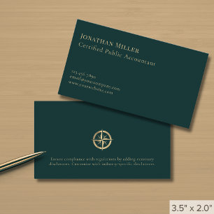 Einfaches Luxus-Gold-Kompass-Logo Visitenkarte