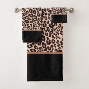Einfaches Luxus-Leoparden-Druck-Handtuch-Set Badhandtuch Set