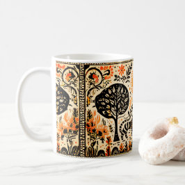 einfaches madhubanisches Gemälde Kaffeetasse
