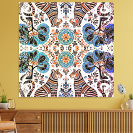 einfaches madhubanisches Gemälde Leinwanddruck