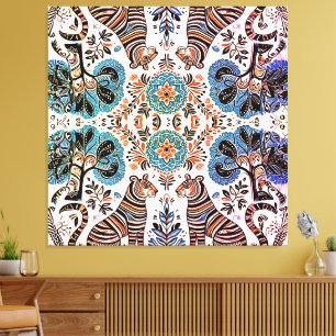 einfaches madhubanisches Gemälde Leinwanddruck