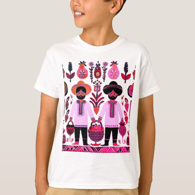 einfaches madhubanisches Gemälde T-Shirt (Vorderseite)