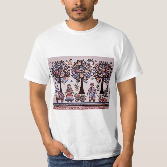 einfaches madhubanisches Gemälde T-Shirt (Vorderseite)