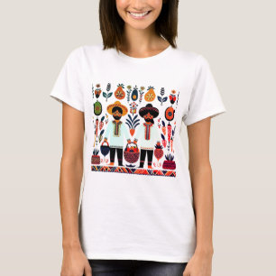einfaches madhubanisches Gemälde T-Shirt