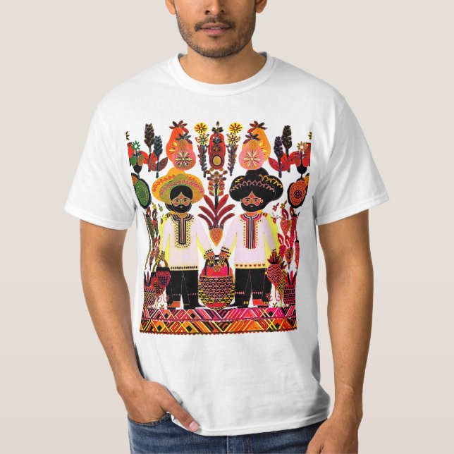 einfaches madhubanisches Gemälde T-Shirt (Vorderseite)