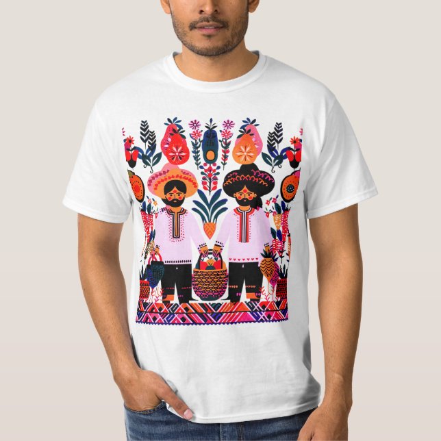 einfaches madhubanisches Gemälde T-Shirt (Vorderseite)