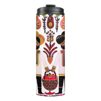 einfaches madhubanisches Gemälde Thermosbecher