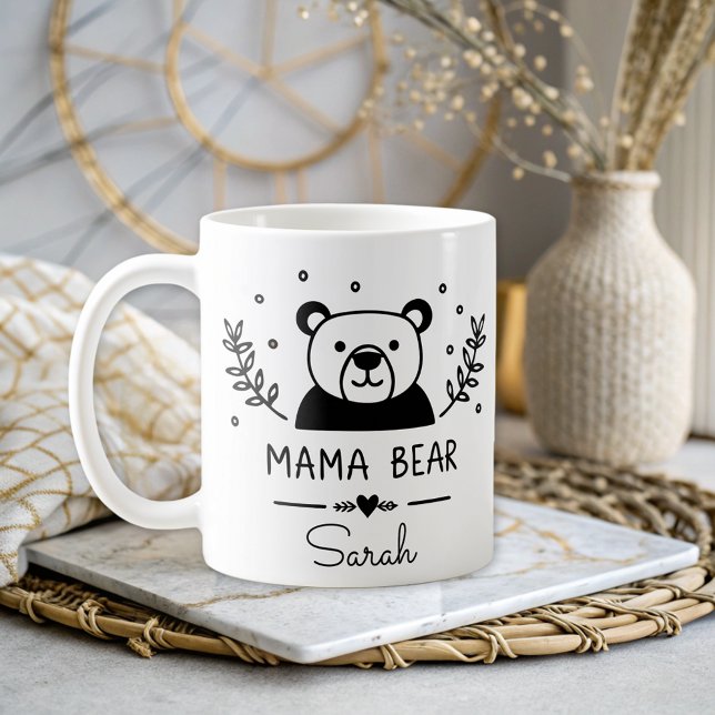 Einfaches Mama Bär Elegante Mama Personalisiert Kaffeetasse (Von Creator hochgeladen)