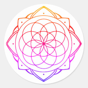 Einfaches Mandala-Sticker Runder Aufkleber