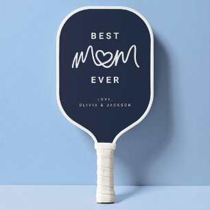 Einfaches Marineblau Süßes Herz Schriftzug Beste M Pickleball Schläger