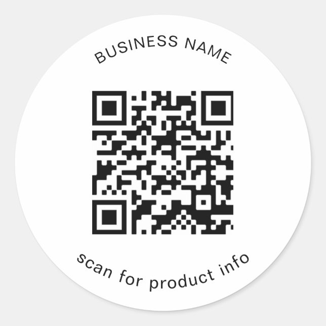Einfaches Marketing QR Code Business Runder Aufkleber (Vorderseite)