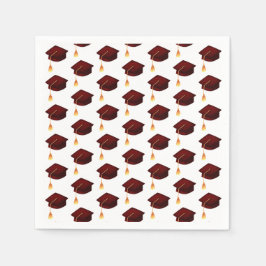 Einfaches Maroon Graduation Cap Pattern Serviette