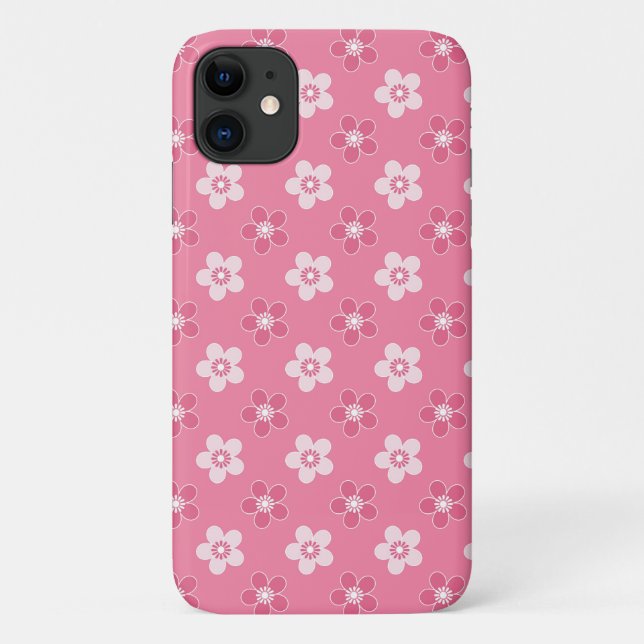 einfaches, massives rosa Muster, kleiner Fluss Case-Mate iPhone Hülle (Rückseite)
