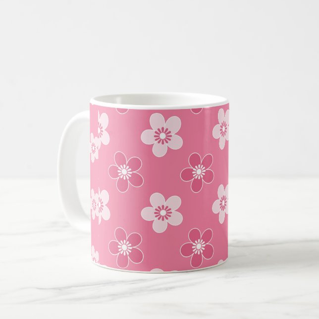 einfaches, massives rosa Muster, kleiner Fluss Kaffeetasse (Vorderseite Links)